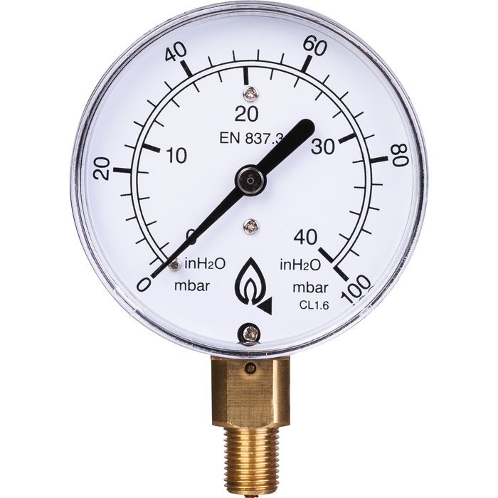 Manometre Gaz Radial  100 Mbar