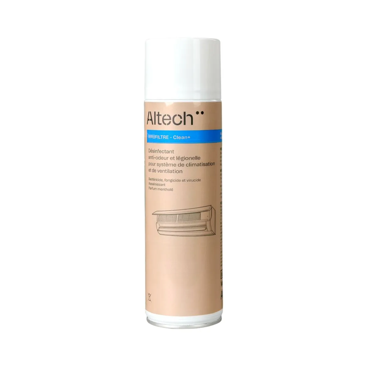 VIRUFILTRE Désinfectant anti-odeur et légionelle climatisation 500ml Clean+ Altech